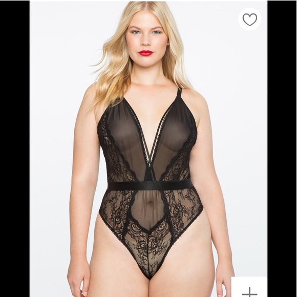 Eloquii Deep V Bodysuit - Picture 2 of 3